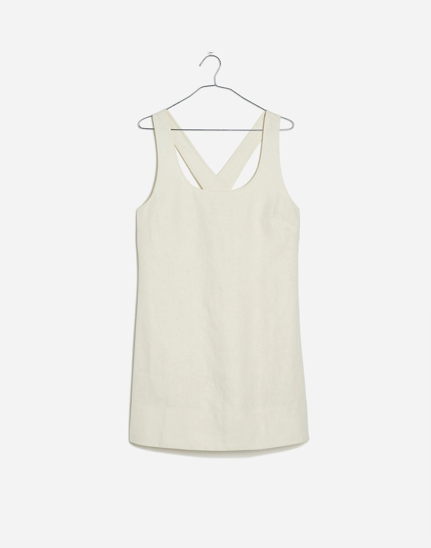 Cross-Back A-Line Mini Dress in Linen | Madewell | Madewell