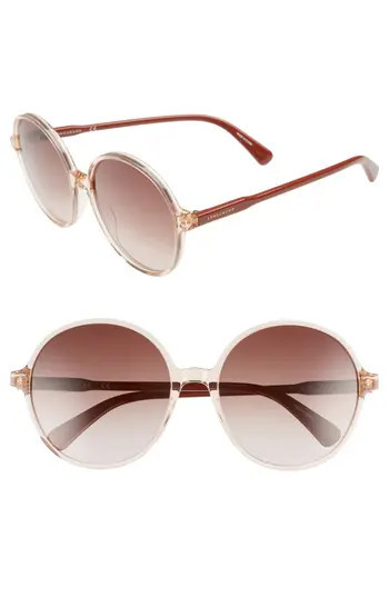 Women's Longchamp 49Mm Gradient Round Sunglasses - Peach/ Brick | Nordstrom