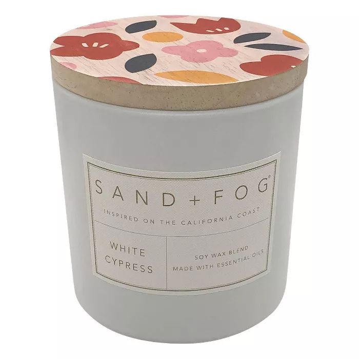25oz White Cypress Scented 3-Wick Candle - Sand + Fog | Target