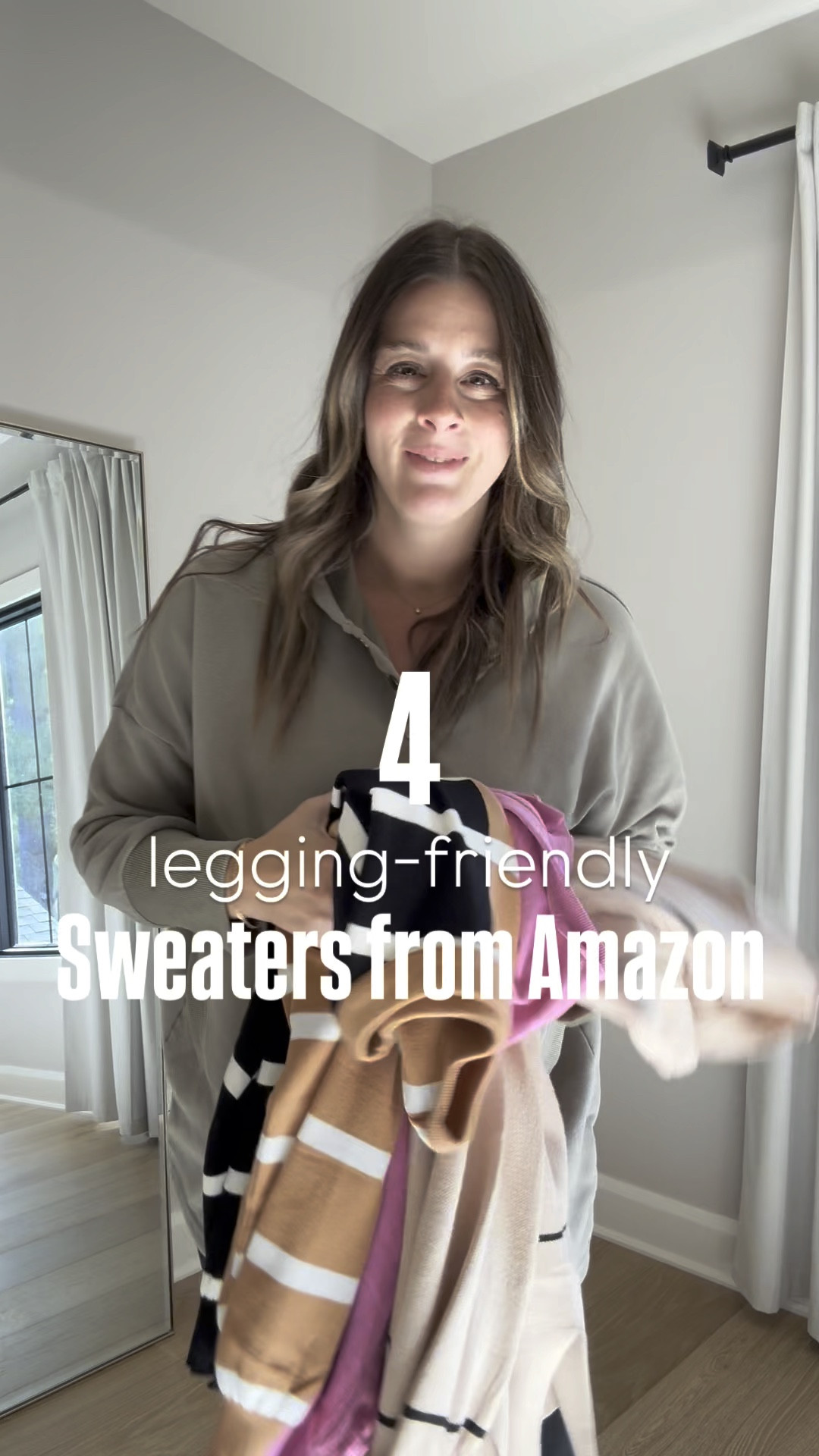 4 legging friendly sweaters I’m loving for fall // non maternity bump friendly style 
Sizing:
Green- large
Both stripe sweaters- XL
Pink-XL

#LTKSeasonal #LTKStyleTip #LTKBump