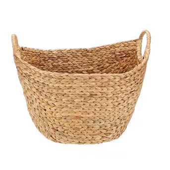 allen + roth ( 20.5-in W x 16.3-in H x 14.5-in D ) Natural Water hyacinth Basket | Lowe's