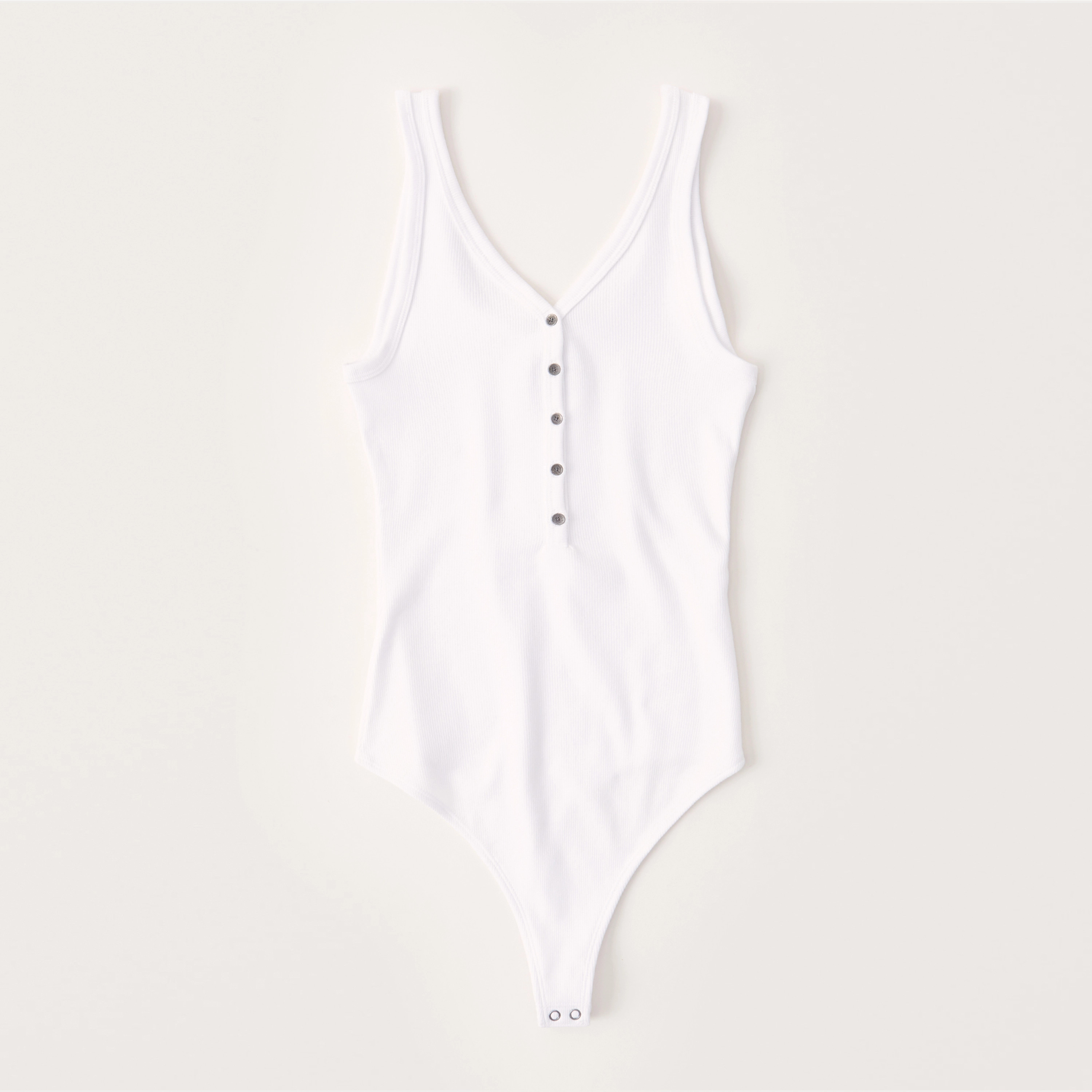 Ribbed Henley Tank Bodysuit | Abercrombie & Fitch (US)