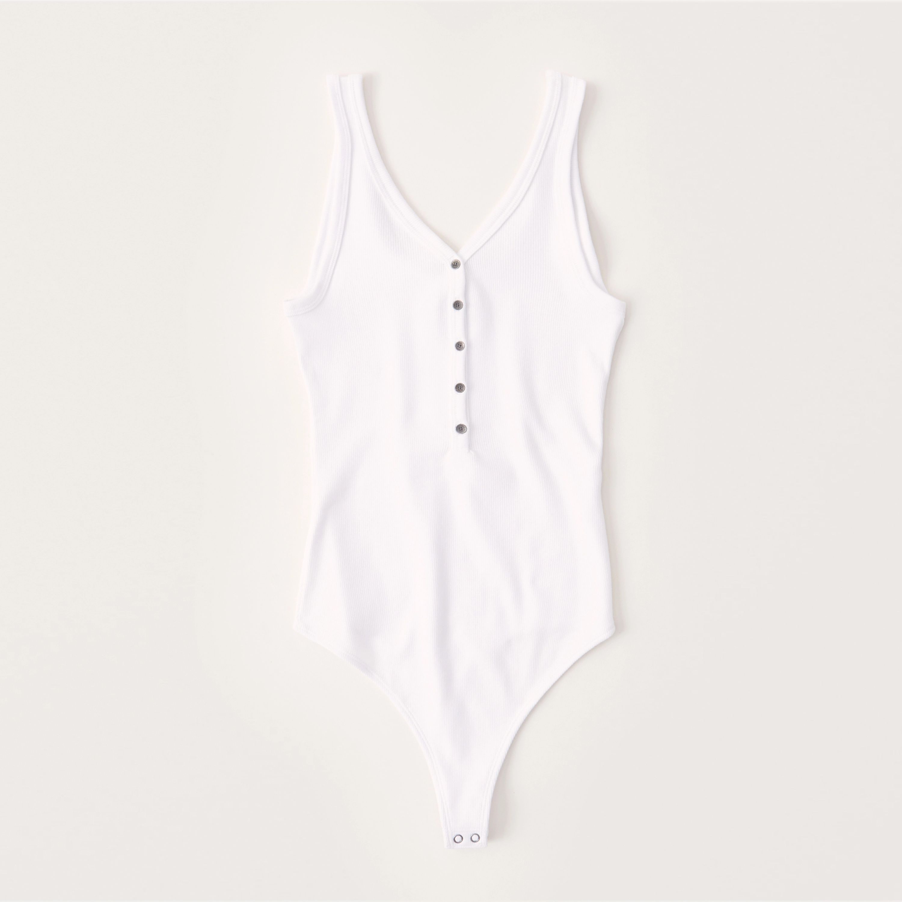 Ribbed Henley Tank Bodysuit | Abercrombie & Fitch (US)