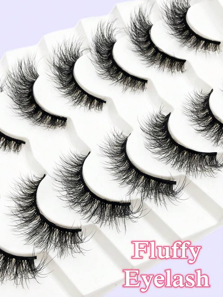 7 Pairs  Fluffy Dramatic Eyelashes Faux Mink Eyelashes Long Lasting Volume lashes Extension Thick... | SHEIN