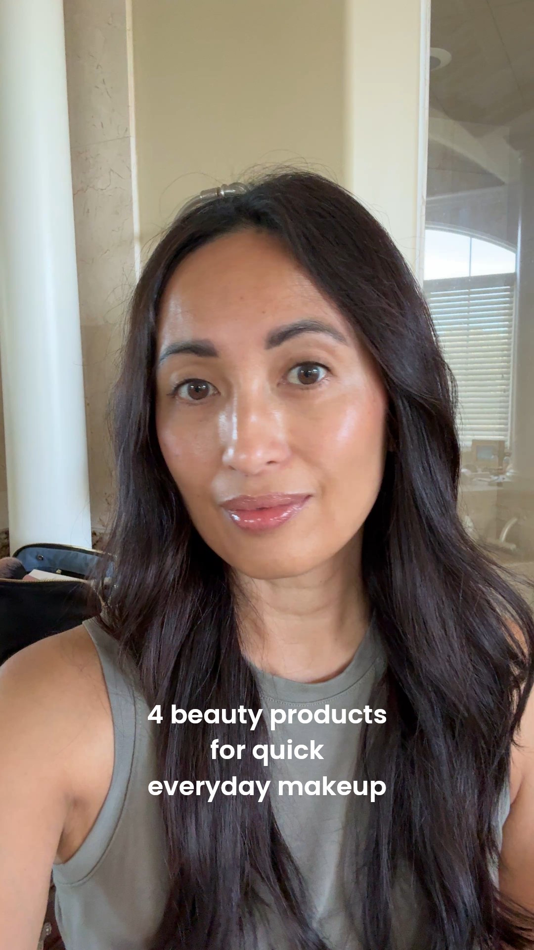 4 beauty products for quick everyday makeup. Clean beauty. 
Brows: drugstore makeup in shade dark brunette 
Lashes: clean beauty product. New mascara I’m trying out is lengthening and volumizing, doesn’t clump or irritate, seems moisturizing. I was using ilia for years and still love it. 
Cheeks: clean beauty blush stick in shade tan line. I also love haus labs blush stick  
Lips: clean beauty favorite lip oil lip gloss in shade pointelle. Moisturizing and non sticky formula. 

#LTKOver40 #LTKBeauty #LTKFindsUnder50