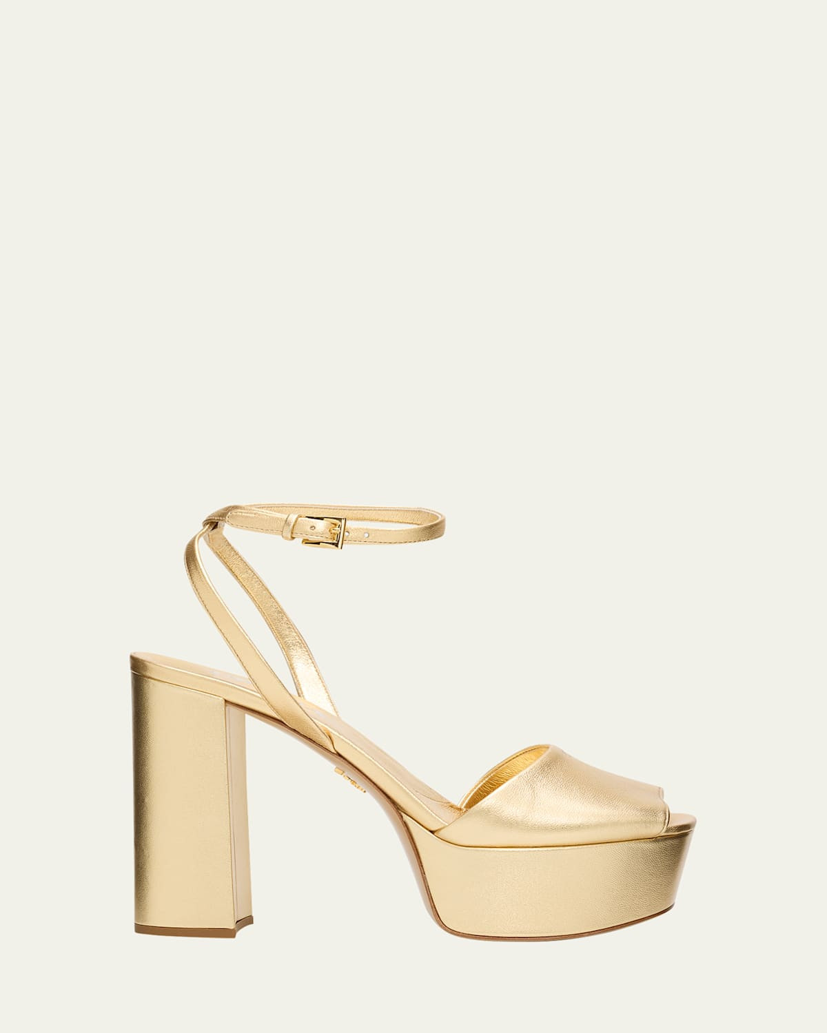 115mm Metallic Leather Platform Sandals | Bergdorf Goodman