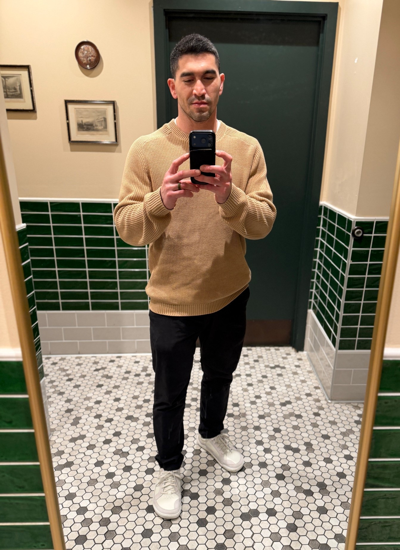 Couldn’t help but snap a pic of this great cross between classy and casual for Sunday brunch with the family 👌🏽 
For reference, I am 5’10” 195lbs 
Wearing an XL sweatshirt, 33/32 pants and size 12 shoes 
- The exact waffleknit sweatshirt here I got from Stitchfix but this Madewell one linked is near identical (I have in another color)
- I have searched far and wide and there is not another pant more versatile than the Lululemon ABC pant here in black
- These Vivobarefoot Gobi II sneakers are the best minimalist lifestyle shoe for functional fashionn

#LTKMens #LTKSeasonal #LTKdayinmylife