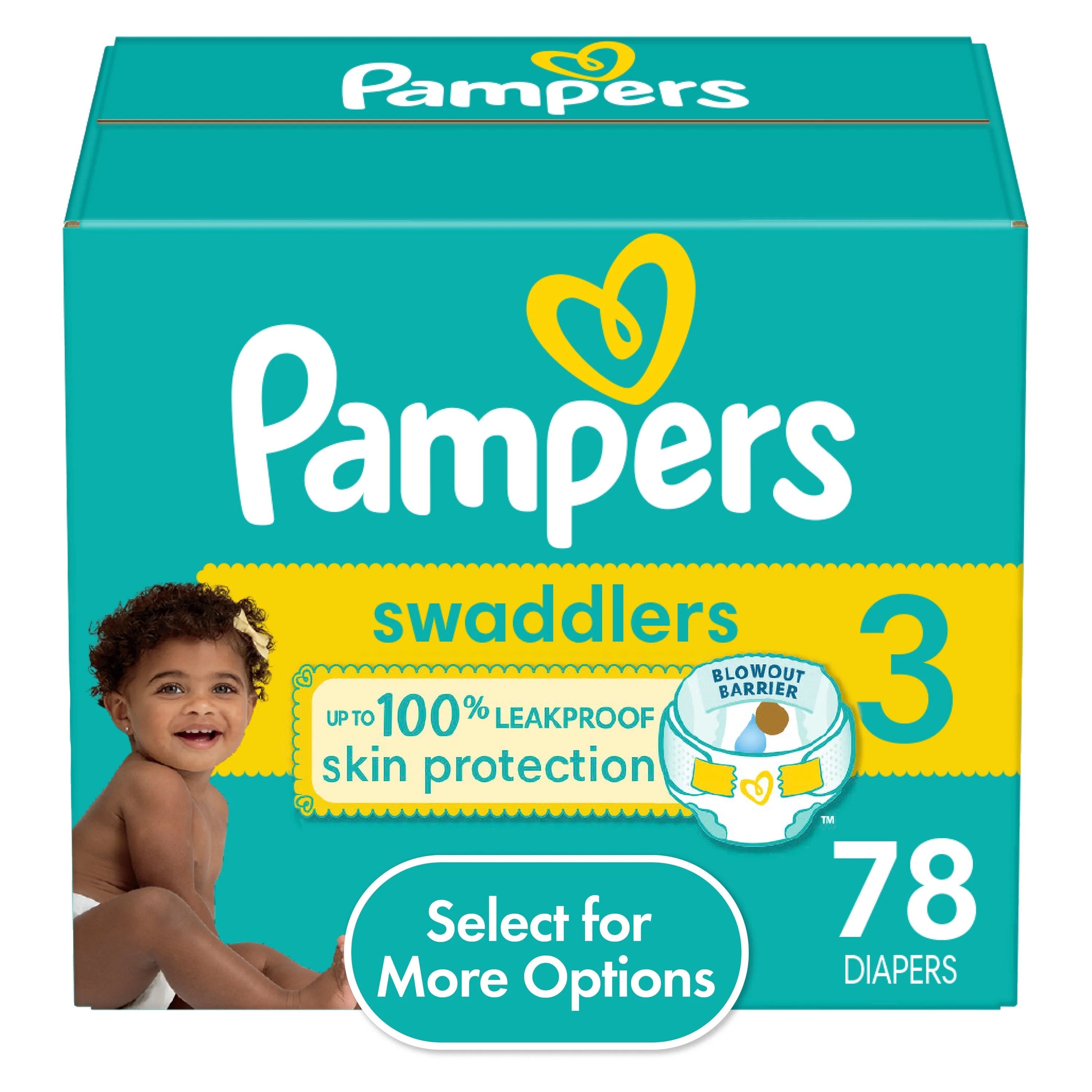 Pampers Swaddlers Diapers, Size 3, 78 Count (Select for More Options) | Walmart (US)