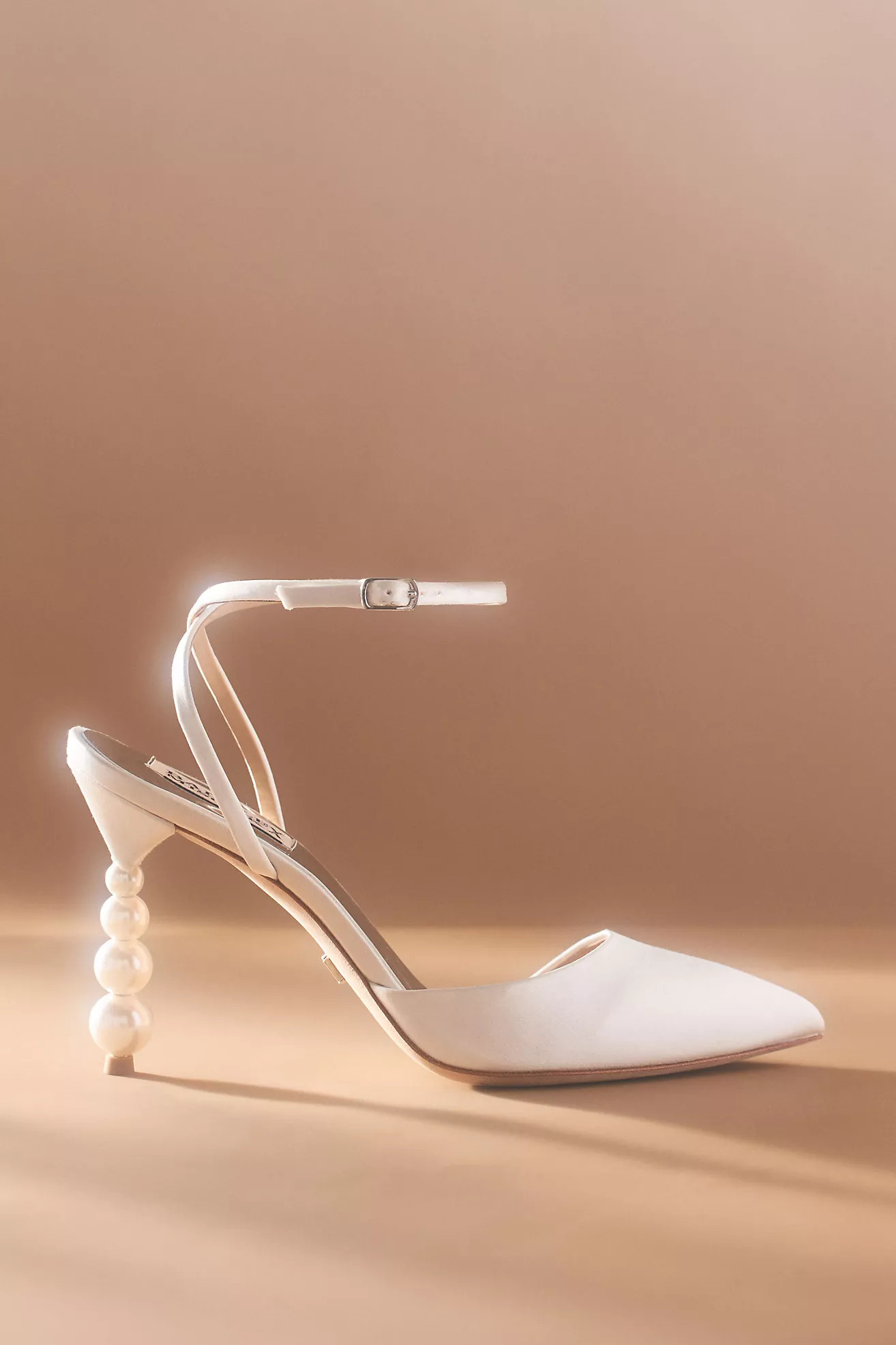 Badgley Mischka Indie Pointed-Toe Pearl Heels | Anthropologie (US)