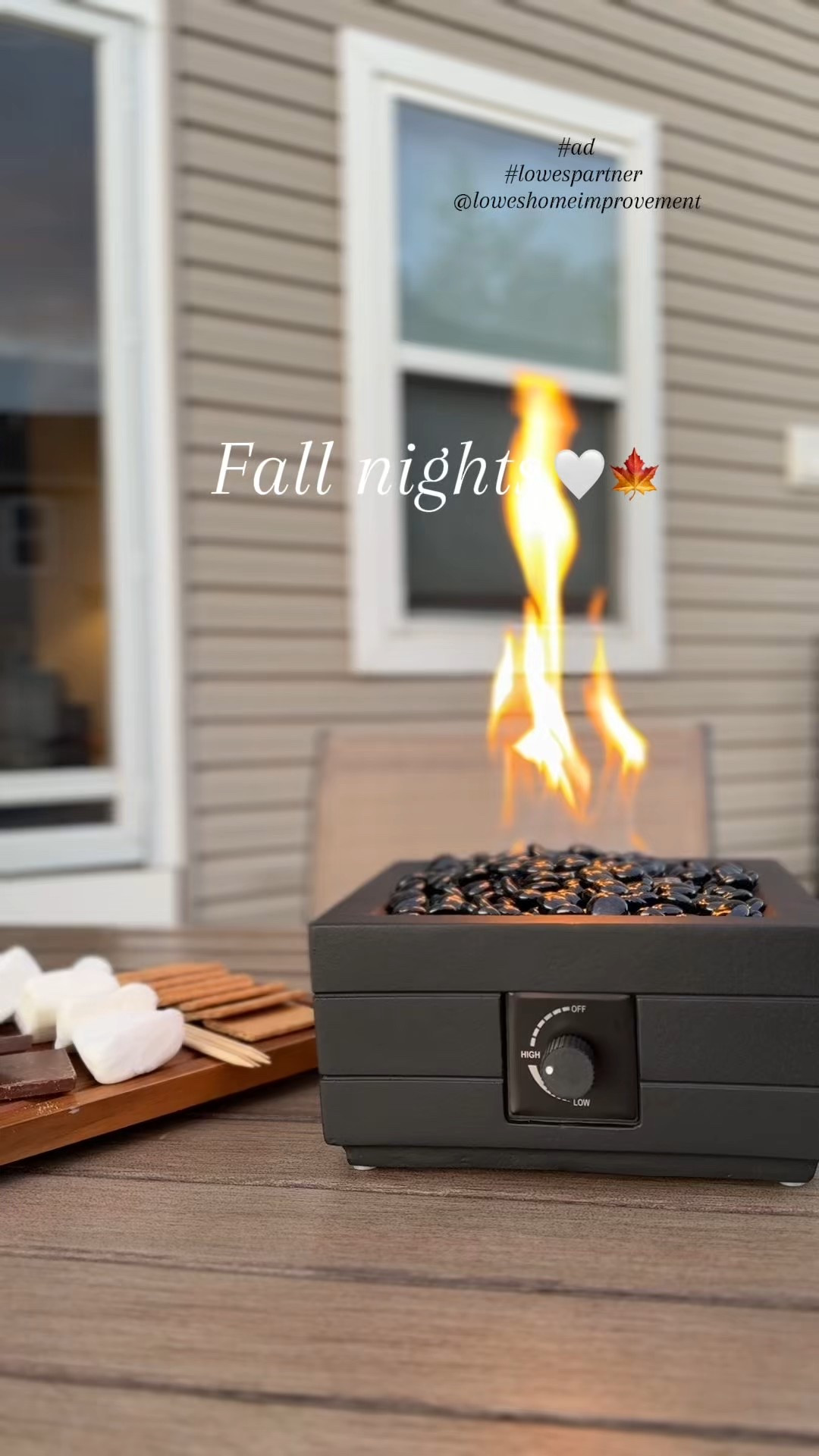 #ad #LowesPartner @loweshomeimprovement 
Fall is here and everyone needs the perfect tabletop fire pit to add to their patio. From Allen + Roth & now on major sale at Lowe’s for $49.50 💙
