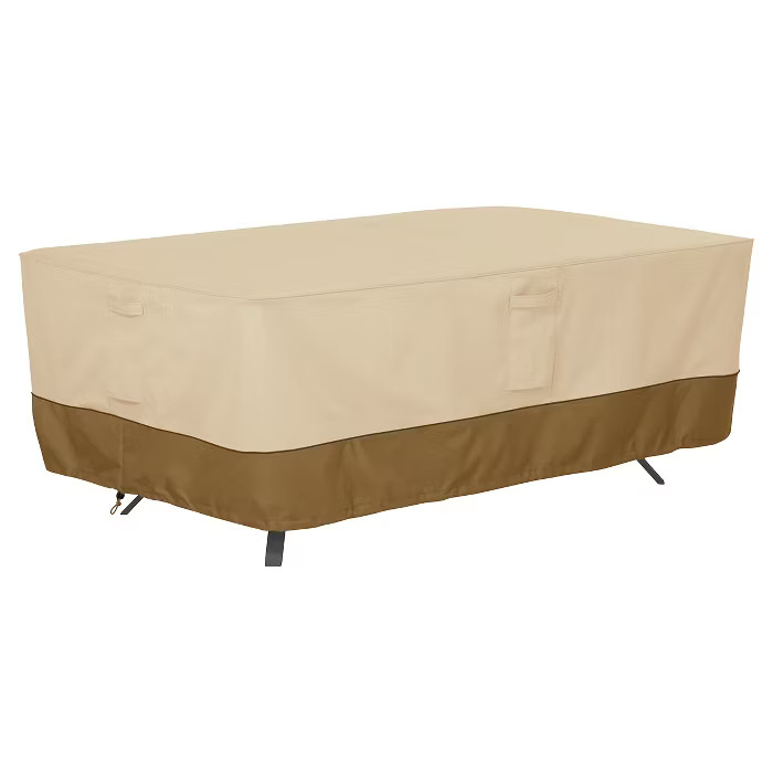 Veranda Rectangular/Oval Patio Table Cover X-Large - Light Pebble - Classic Accessories | Target