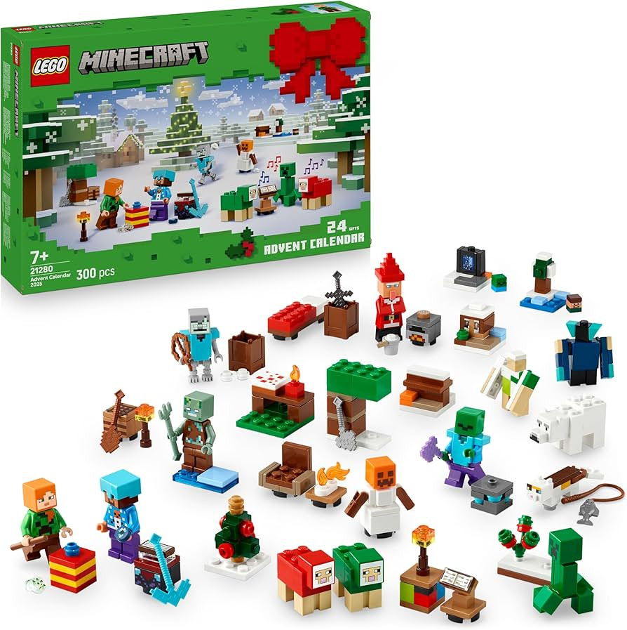 LEGO Minecraft Advent Calendar 2025 for 7+ Year Old Boys & Girls - Christmas Countdown Toy with 2... | Amazon (UK)