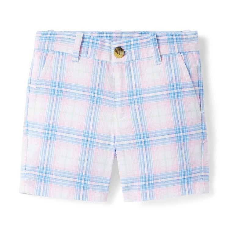 Plaid Linen-Cotton Short | Janie and Jack