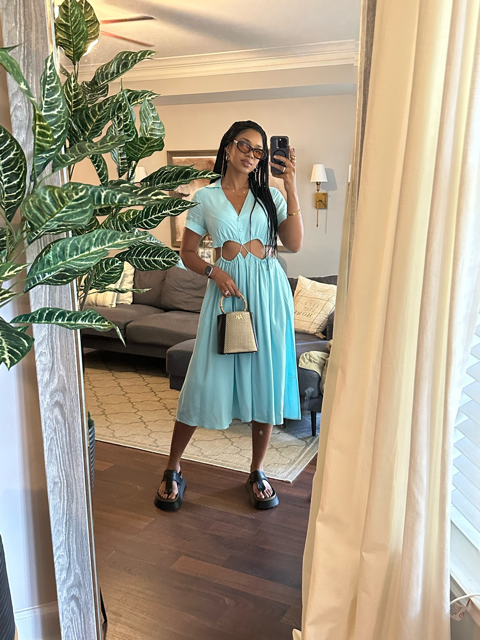 Labor Day Kickback outfit 

Wearing size 6 in the dress. 
Sunglasses are Lorvae World wrecker 