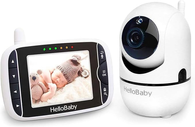 HelloBaby Baby Monitor with Remote Pan-Tilt-Zoom Camera and 3.2'' LCD Screen, Infrared Night Visi... | Amazon (US)