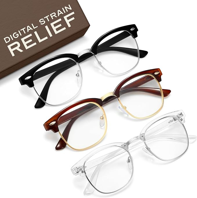 racico Blue Light Glasses for Men & Women - Mixed Material + Metal Frames with UV Protection Coat... | Amazon (US)