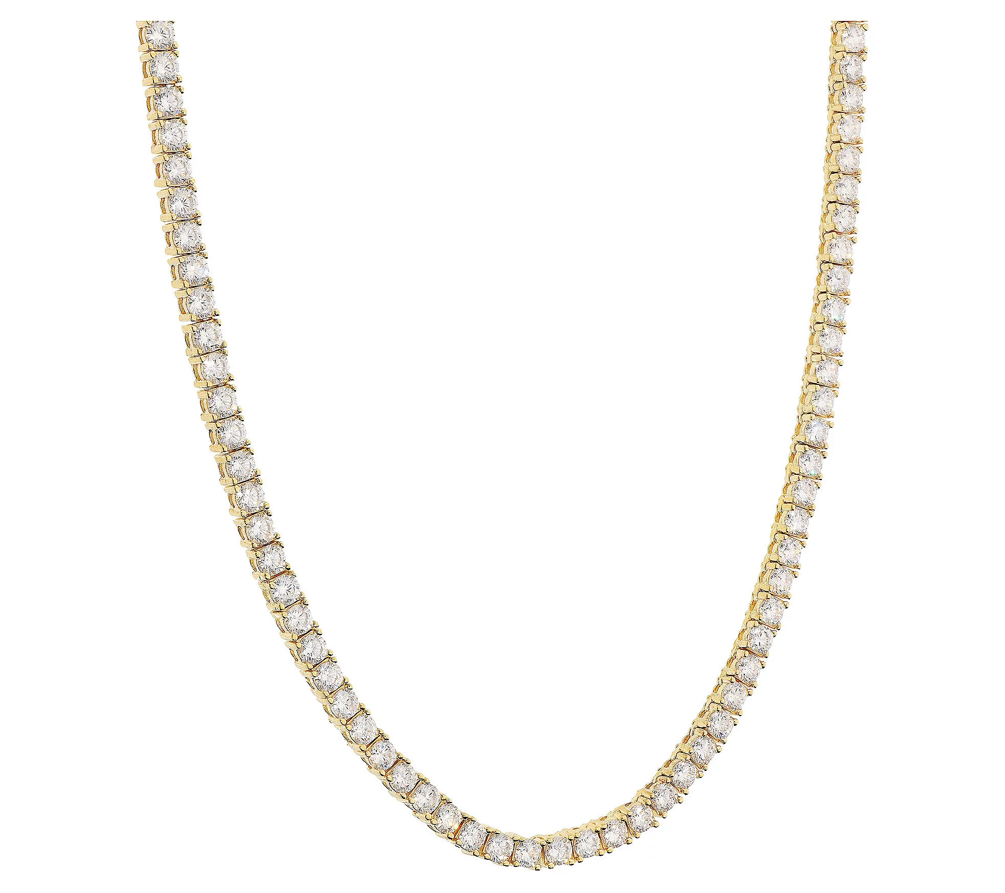 Diamonique 16" Tennis Necklace, Sterling Silver | QVC