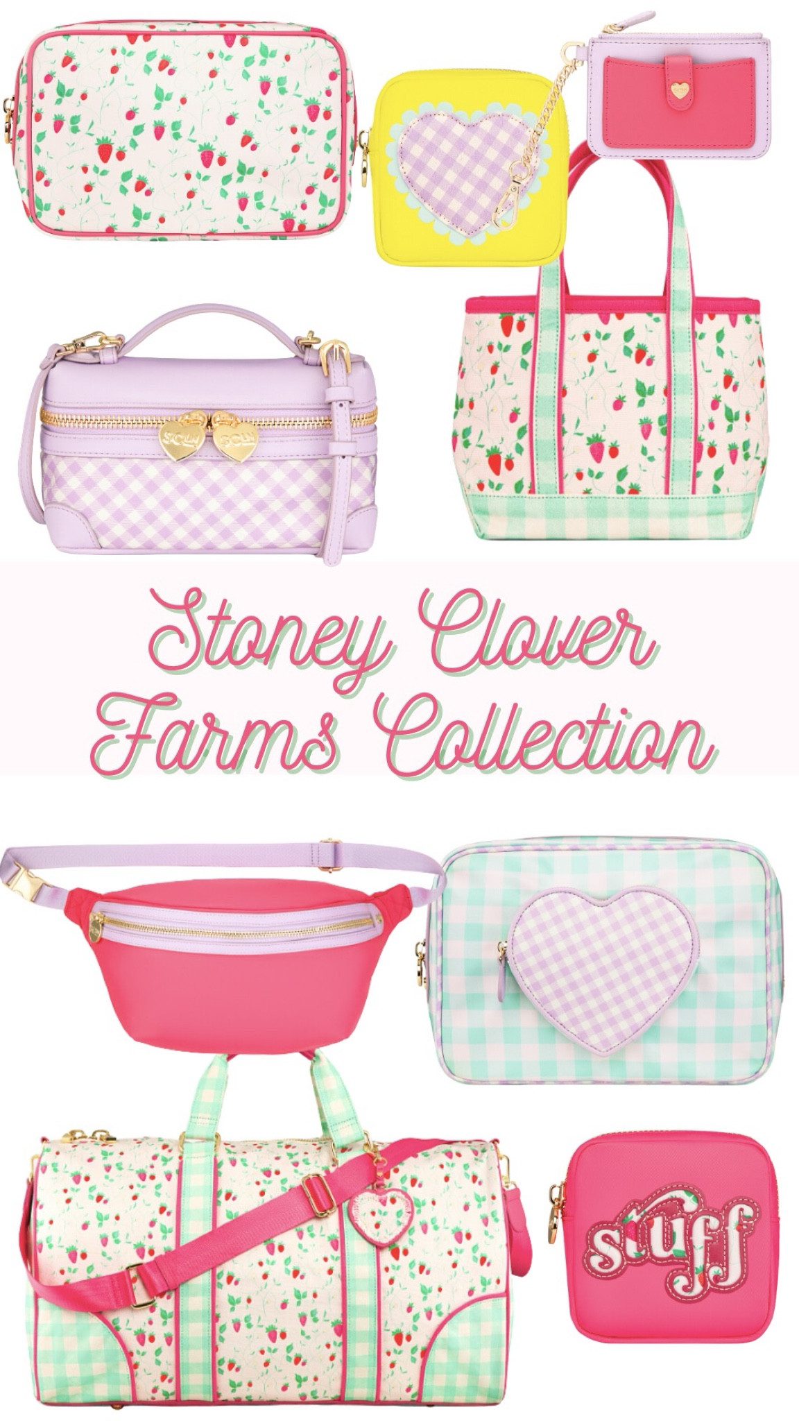 Stoney Clover Lane Farms Collection 🍓

Strawberry print bag, duffle bag, travel pouch, fanny pack, belt bag 

#LTKTravel #LTKItBag #LTKSeasonal