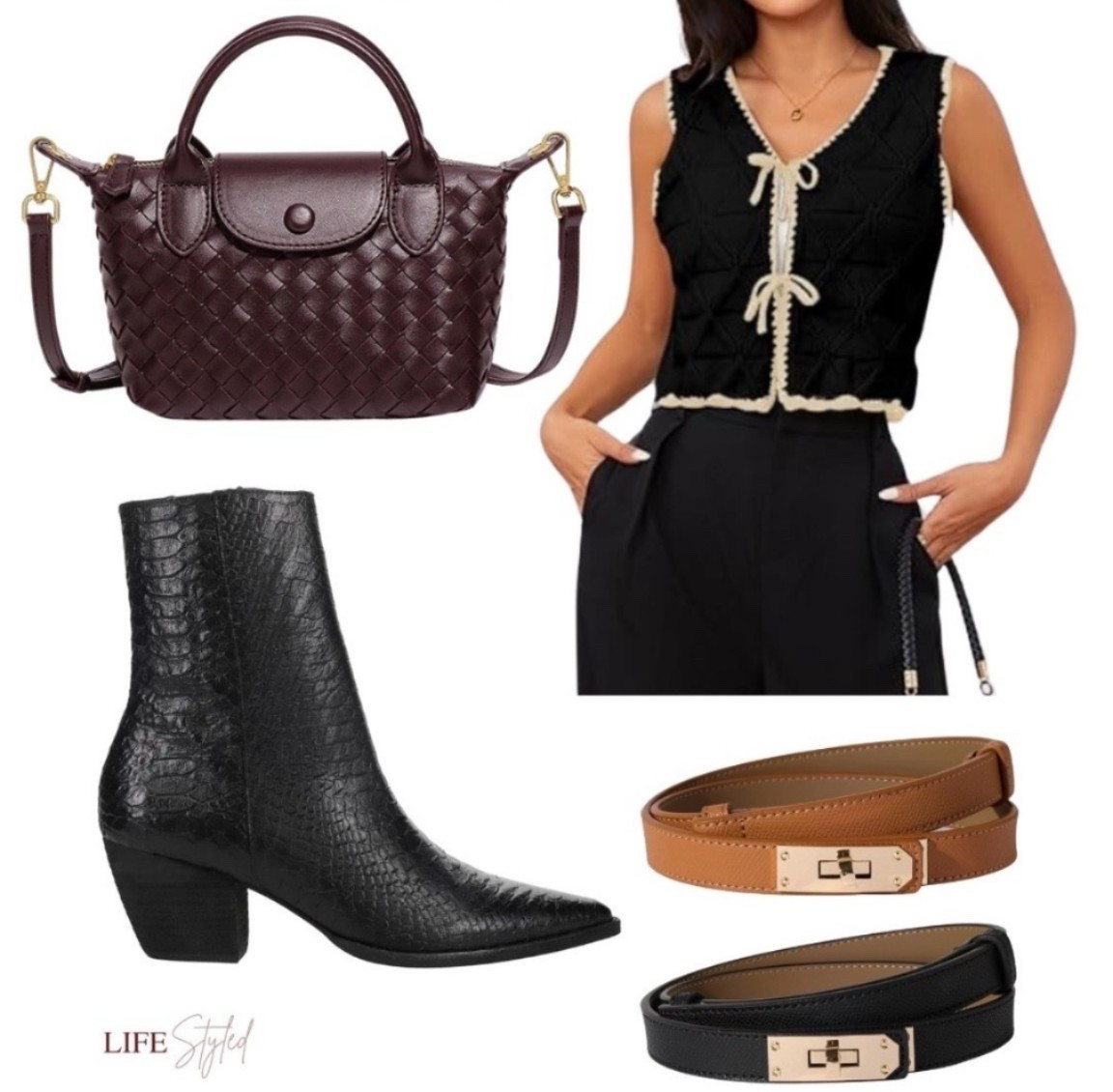 Textures on textures. 🖤 Crochet, snakeskin, camel & a little braided moment — obsessed. 🤩 

 #LTKU 

#LTKOver40 #LTKootd