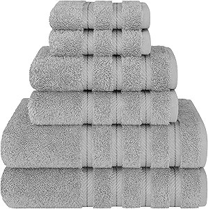 American Soft Linen Luxury 6 Piece Towel Set, 2 Bath Towels 2 Hand Towels 2 Washcloths, 100% Cott... | Amazon (US)