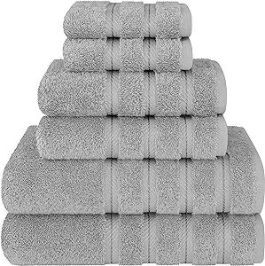 American Soft Linen Luxury 6 Piece Towel Set, 2 Bath Towels 2 Hand Towels 2 Washcloths, 100% Cott... | Amazon (US)