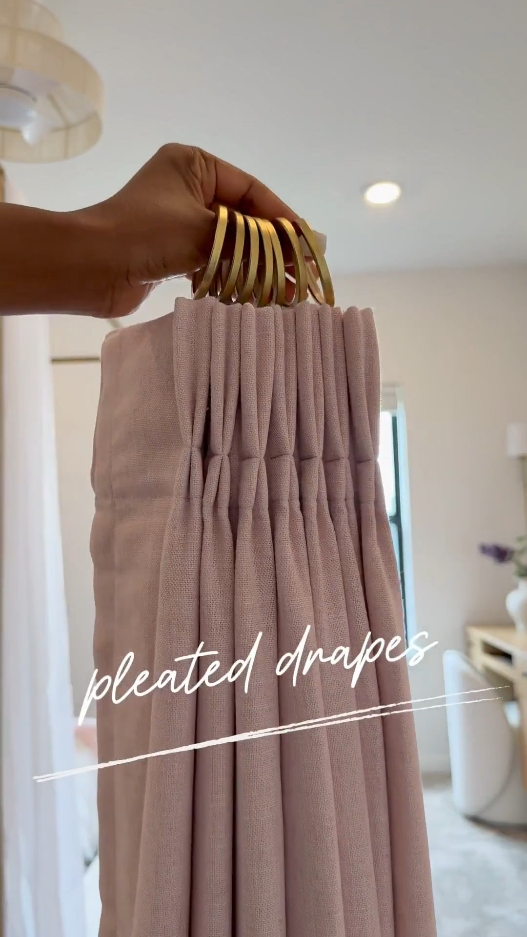 I'm absolutely in love with how my daughters Michelle drapes turned out 👌🏾…..I've also got the same drapes in our guest room and great room.

Like many of you, I received a hefty quote for drapes a few years ago - 10K to be exact…..and that was just for three windows. 😅 I mean, who doesn't love the look of custom drapes? I particularly love the pinch pleat - it's my favorite. 😍 

One thing to keep in mind with this system is that you'll need to account for roughly 6 inches of slack. 🤎 So if your ceiling height is 108 inches, you'll need to order 102-inch drapes if you want to hang the rod at the very top and have the drapes "kiss" the floor. Thanks to hubby for helping me figure out precision & measurements. Shop now and  transform your home.

#LTKSaleAlert #LTKStyleTip #LTKHome