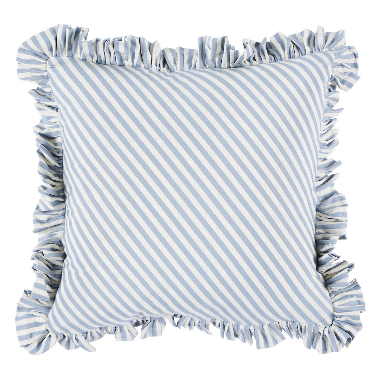 Schumacher Brigitte Stripe Sky 22" X 22" Pillow | DecoratorsBest