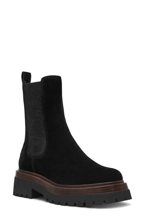 Steve Madden Blitzen Platform Chelsea Boot in Black Suede at Nordstrom, Size 6 | Nordstrom
