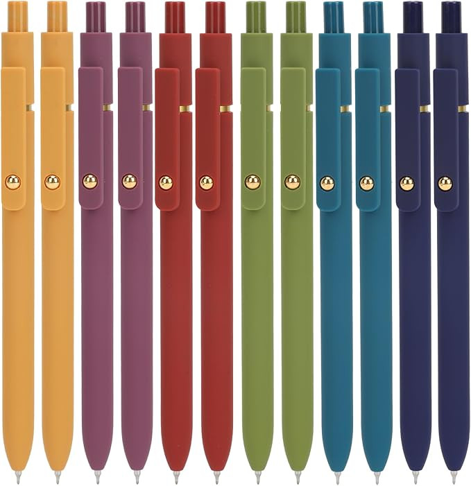 Ddaowanx Gel Pens, 24 Pcs 0.5mm Quick Dry Black Ink Pens Fine Point Smooth Writing Pens, Cute Off... | Amazon (US)