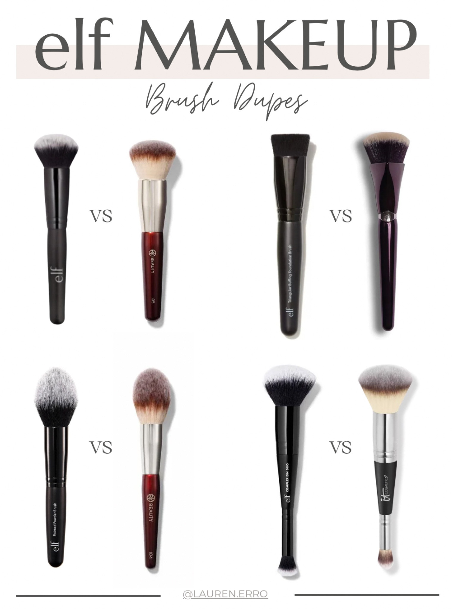 Elf makeup brush dupes!
.
.
.
BK Beauty 105 dupe, BK Beauty 104 dupe, it cosmetics brush dupe, Anisa foundation brush dupe

#LTKstyletip #LTKfindsunder50 #LTKbeauty