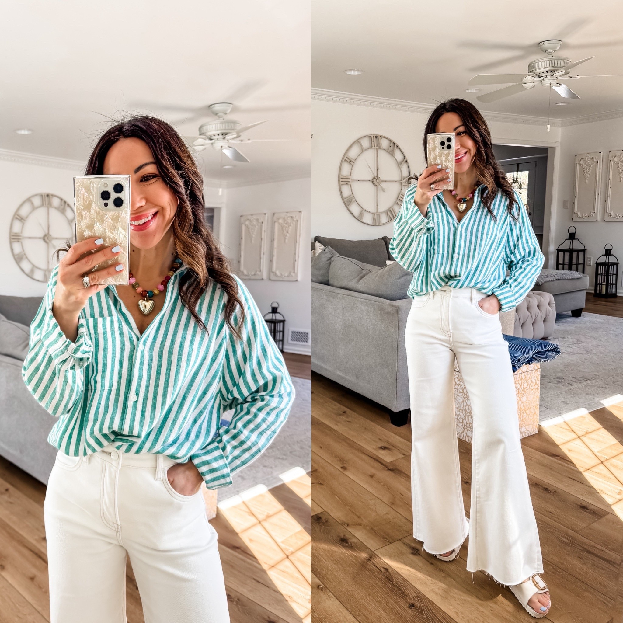 25. White wide leg jeans. Small linen shirt.



#LTKOver40 #LTKPetite