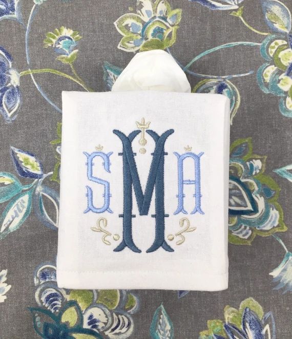 Monogrammed Tissue Box Cover-nola Monogram Monogrammed | Etsy | Etsy (US)