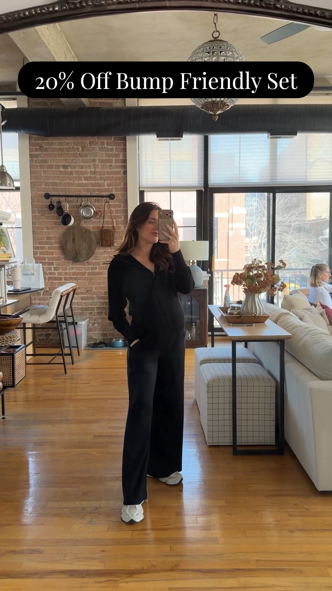 Spanx air essentials is on sale this weekend for 20% off! Wearing an XS in the top ( my pre pregnancy size) but wish I had a M in my third trimester. Pants are a S! They have an elastic waistband + come in petite and tall sizing too. 

#LTKBump #LTKSpringSale