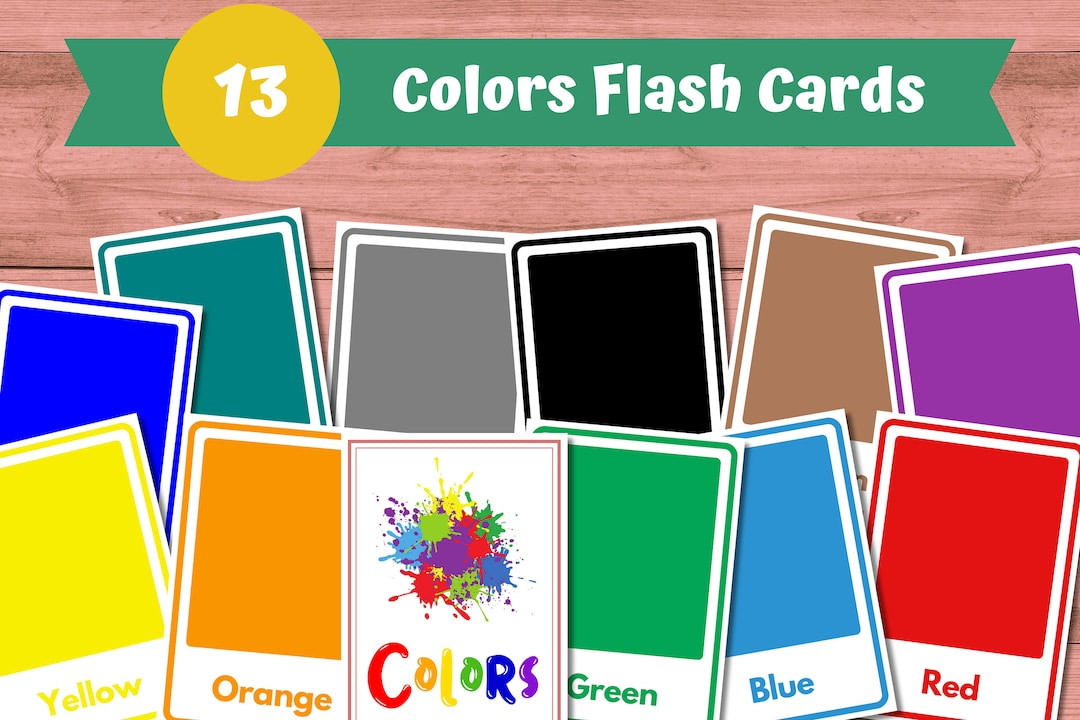 13 Color Cards, Montessori Flashcards, Pre-School Cards, Educational Printable Cards, Color Flash... | Etsy (US)