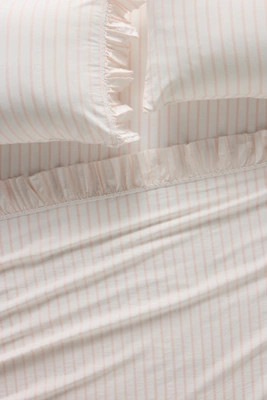 Organic Cotton Spa Sateen Ruffled Sheet Set | Anthropologie (US)
