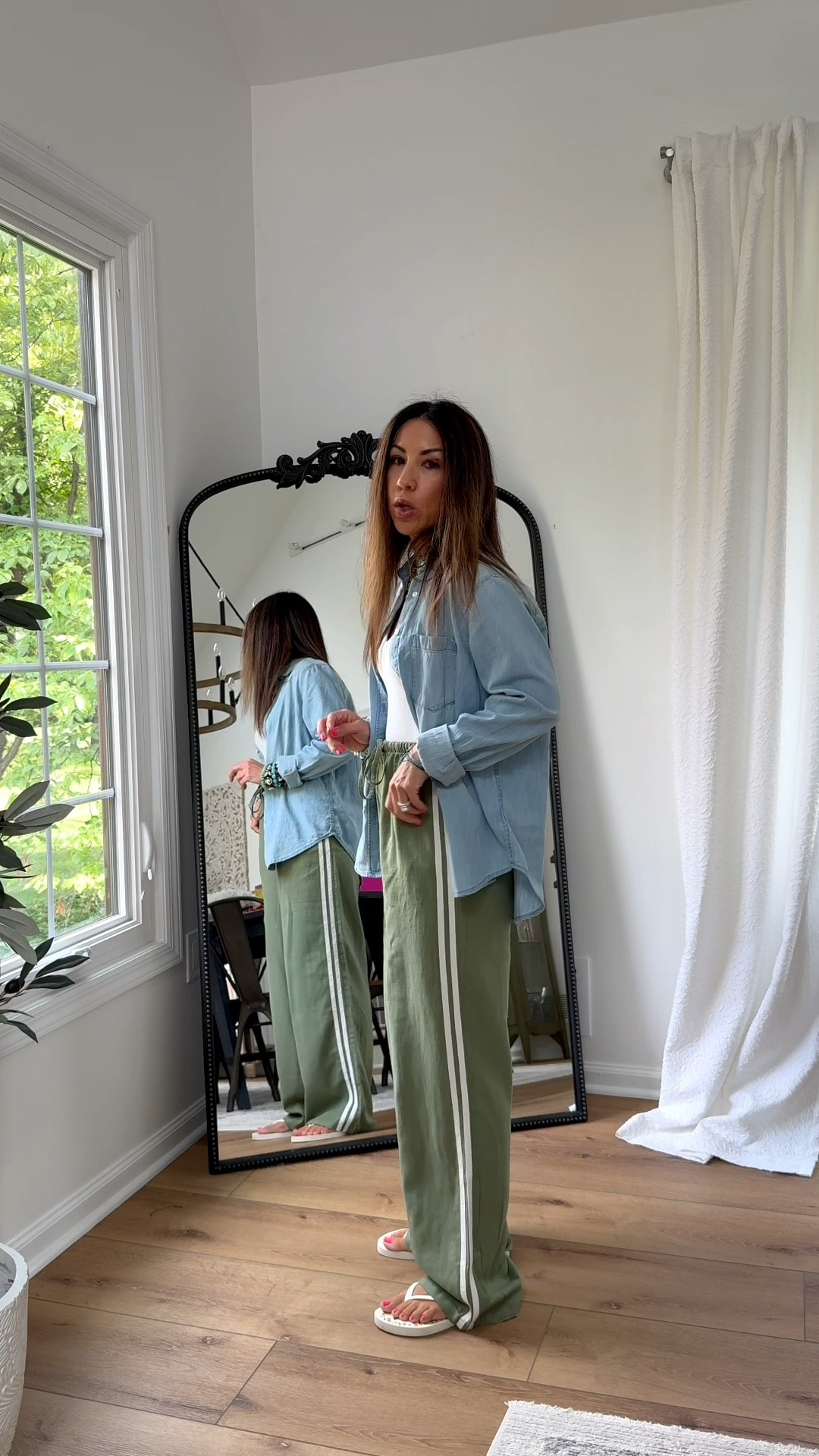 Xs track pants. Small denim shirt. Target style. Target fashion.

#LTKOver40 #LTKPetite