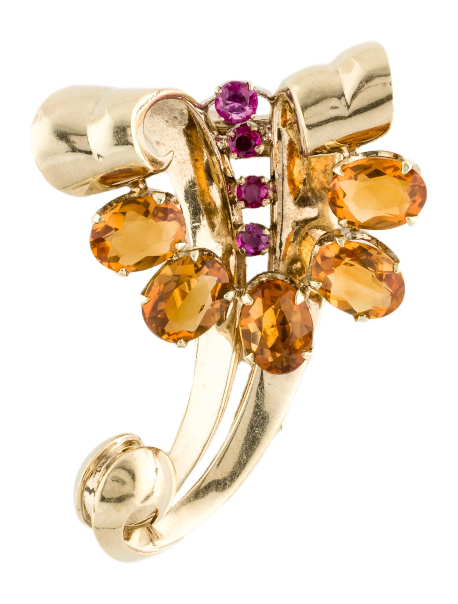 Vintage Citrine & Ruby Brooch | The RealReal