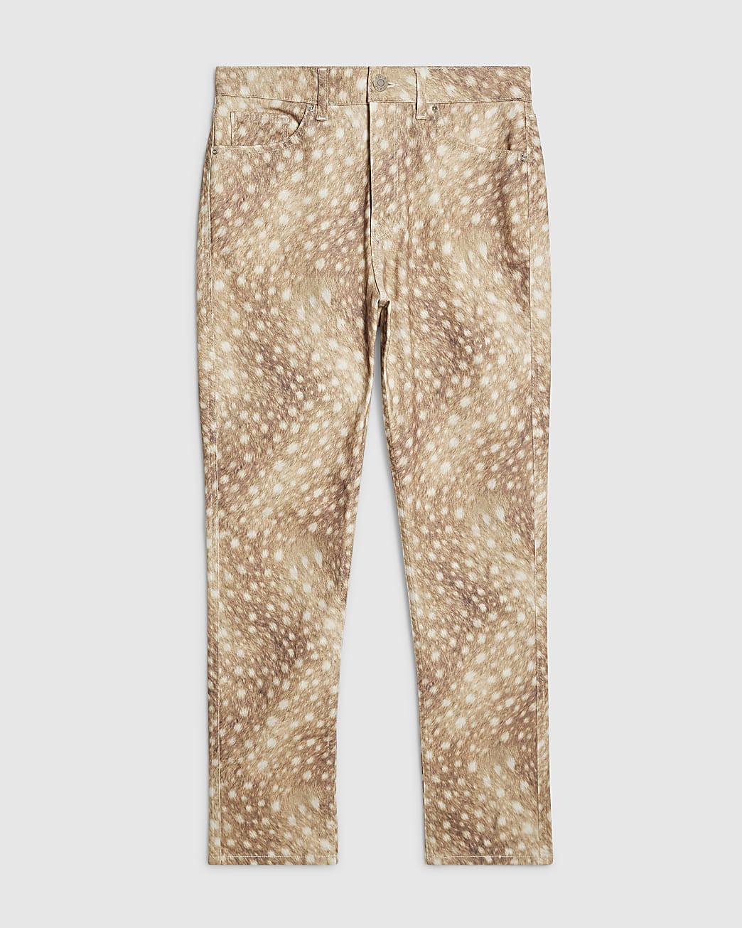 Beige Deer Print Cigarette Jeans | River Island UK & IE