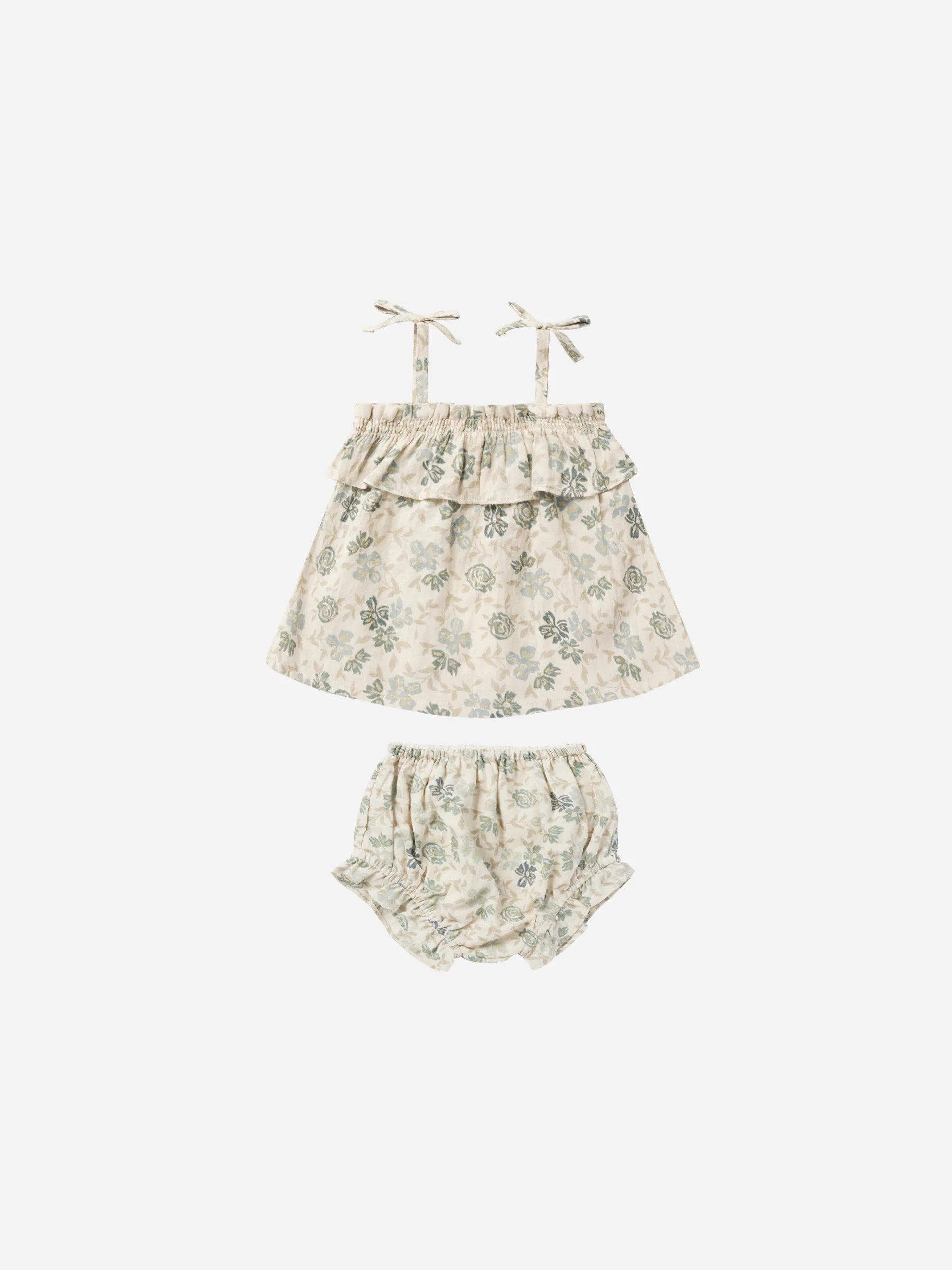 Ruffle Tube Top Set || Blue Floral | Rylee + Cru