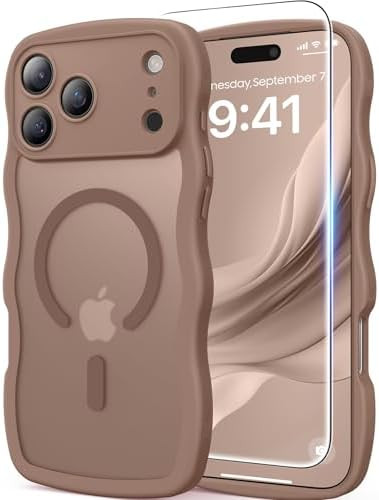 Magnetic for iPhone 17 Pro Max Case, Cute Wavy [Full Camera Protection] [Fit for MagSafe], 1X Scr... | Amazon (US)