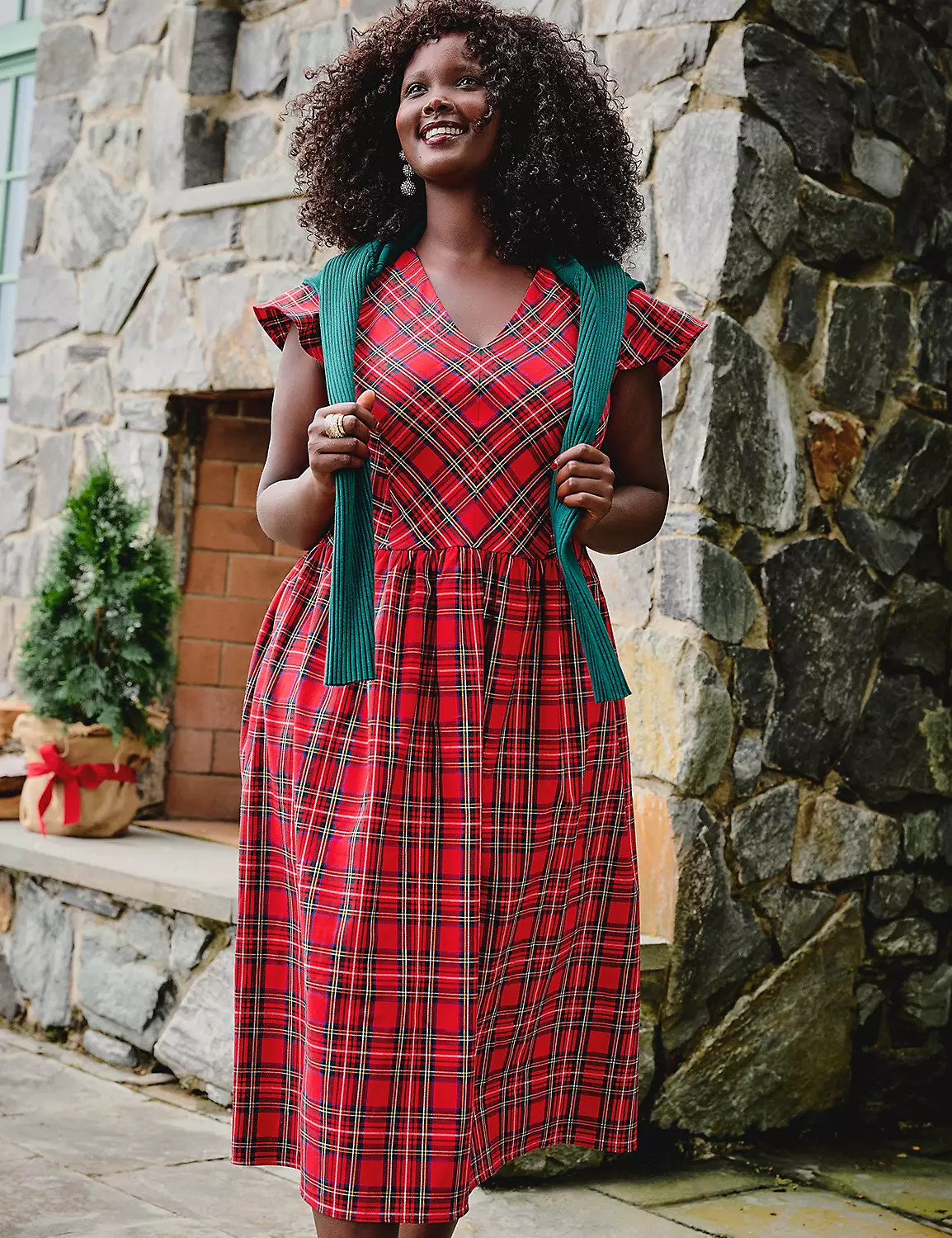 Cap-Sleeve Fit & Flare Midi Dress | Lane Bryant (US)