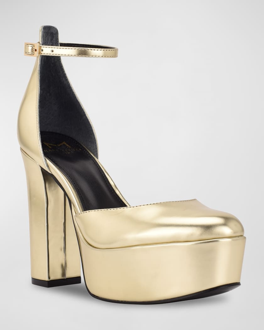 Marc Fisher LTD Lucah Ankle-Strap Platform Pumps | Neiman Marcus
