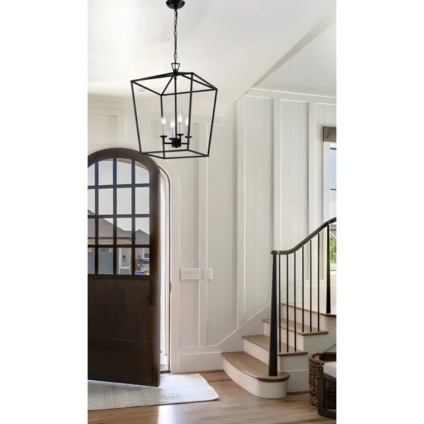 Diran 4 Light Lantern Square Open Frame Pendant Lamp Stairway Kitchen Hall | Wayfair North America