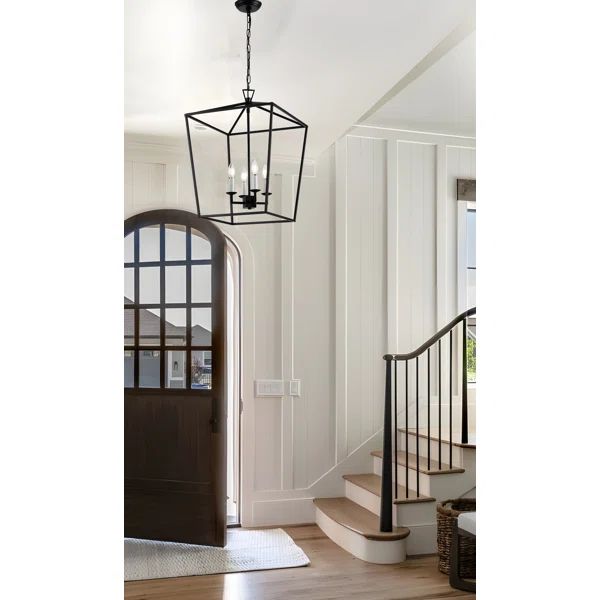 Diran 4 Light Lantern Square Open Frame Pendant Lamp Stairway Kitchen Hall | Wayfair North America