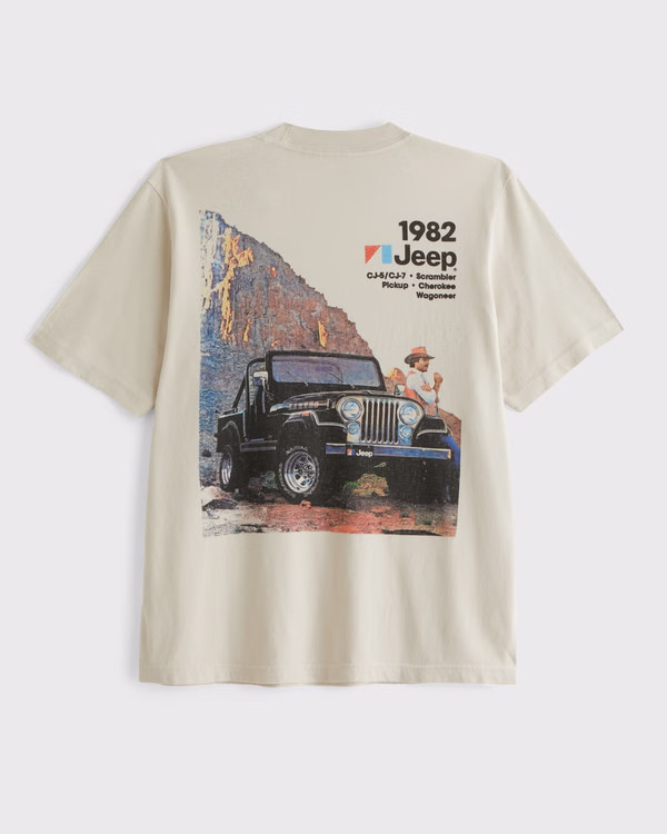 Men's Vintage-Inspired Jeep Graphic Tee | Men's Tops | Abercrombie.com | Abercrombie & Fitch (US)