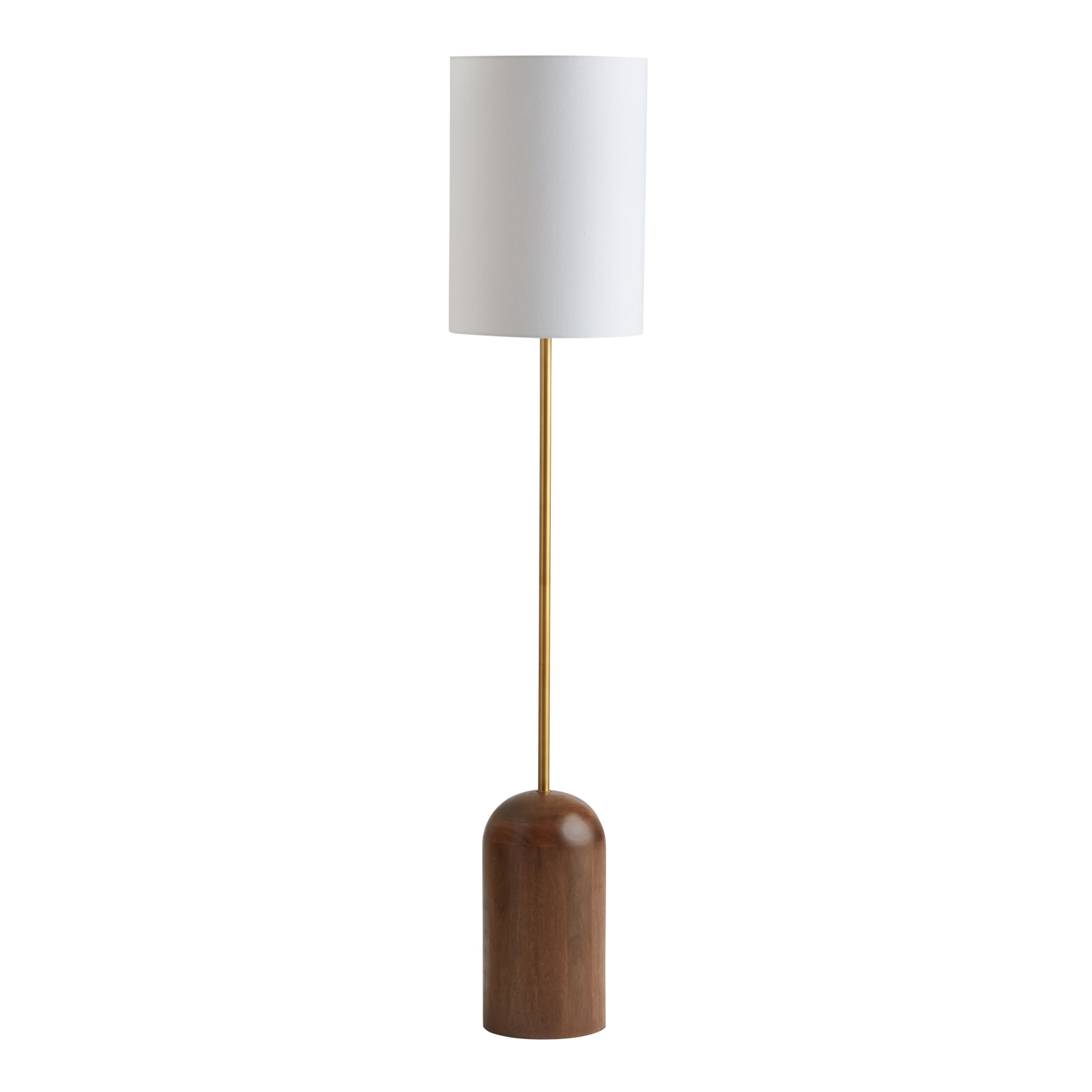 Gold and Walnut Brown Plinth Floor Lamp | World Market