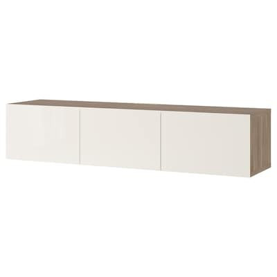 BESTÅ TV unit with doors - walnut effect light gray, Selsviken high-gloss/white - IKEA | IKEA (DE)