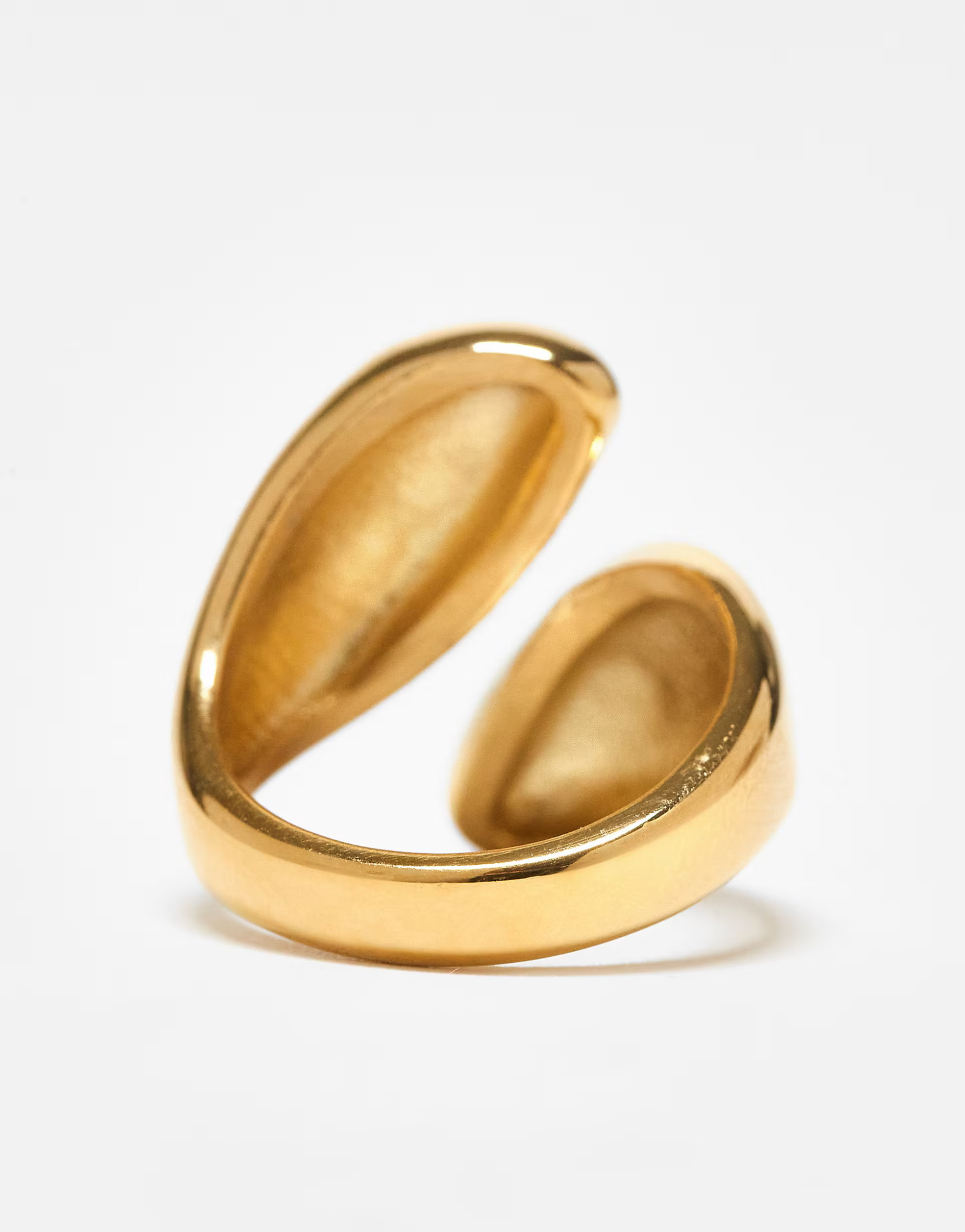 Kaiia exclusive stainless steel chunky abstract wrap around ring in gold | ASOS | ASOS (Global)