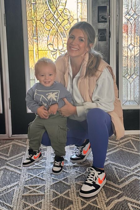 Twinning with my favorite little guy in our Nike dunks. I love the basic black and white ones but how fun to have something a little different. I cheated and got big kid shoes. I’m normally and 8 but got a 6.5 in big kids. I sized up on Boston for extra growing room. Love that they’re Velcro for him. Easy on & easy off for toddlers and babies 

#LTKfindsunder100 #LTKfamily #LTKkids