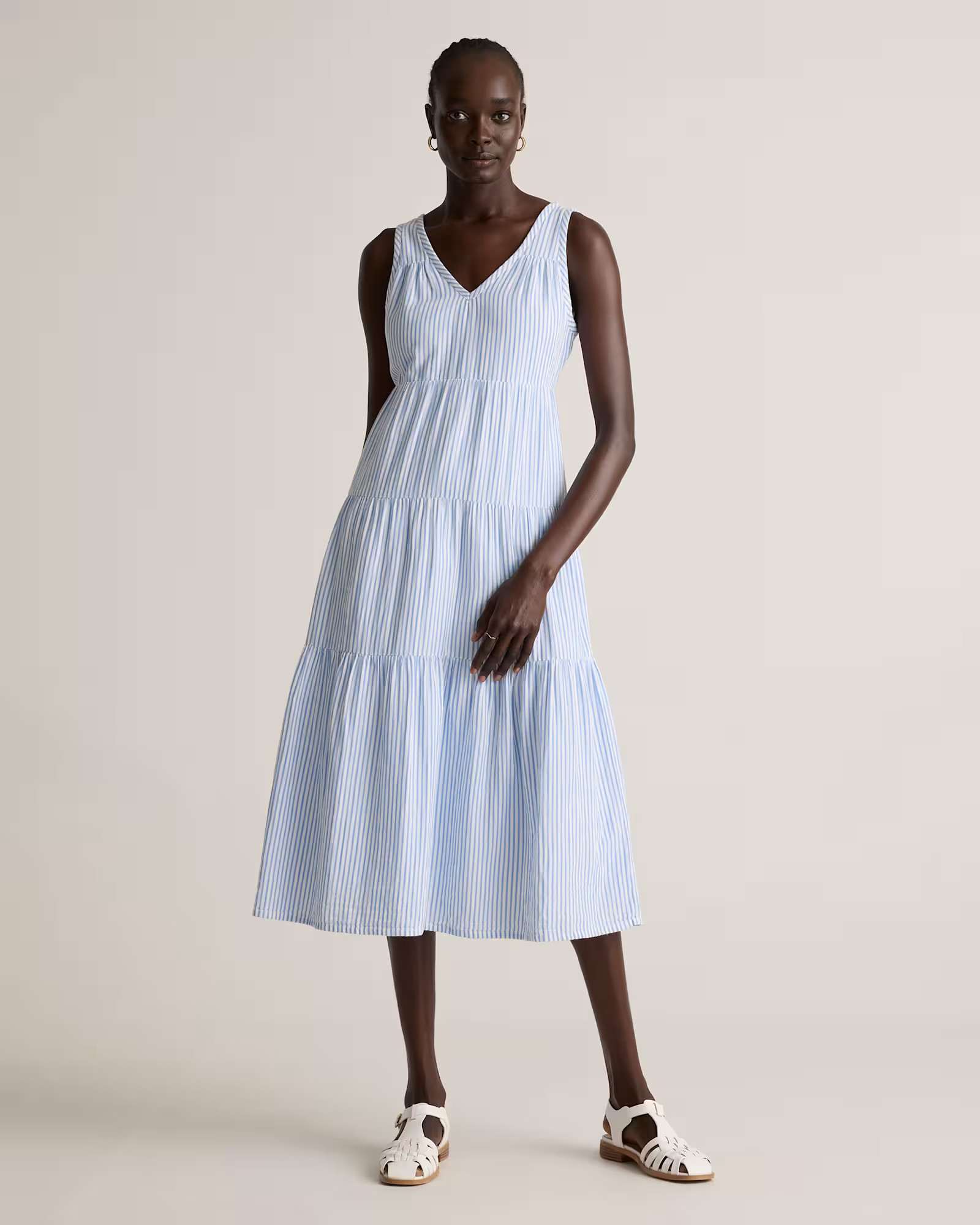100% Organic Cotton Gauze Tiered Maxi Dress | Quince